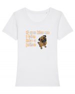 PUG Tricou mânecă scurtă guler larg fitted Damă Expresser