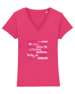 QUILTING Tricou mânecă scurtă guler V Damă Evoker