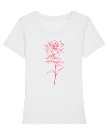 Pink Flower White