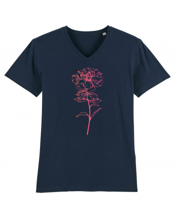 Pink Flower French Navy