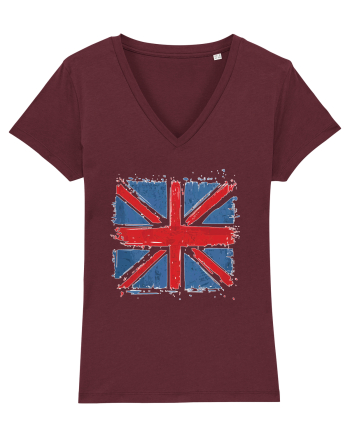 British Flag | UK Flag | England Distressed Flag Burgundy