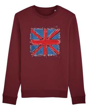 British Flag | UK Flag | England Distressed Flag Burgundy