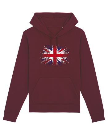 British Flag | UK Flag | England Grunge Flag Burgundy