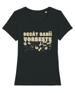 Decat Banii Vorbeste Tricou mânecă scurtă guler larg fitted Damă Expresser