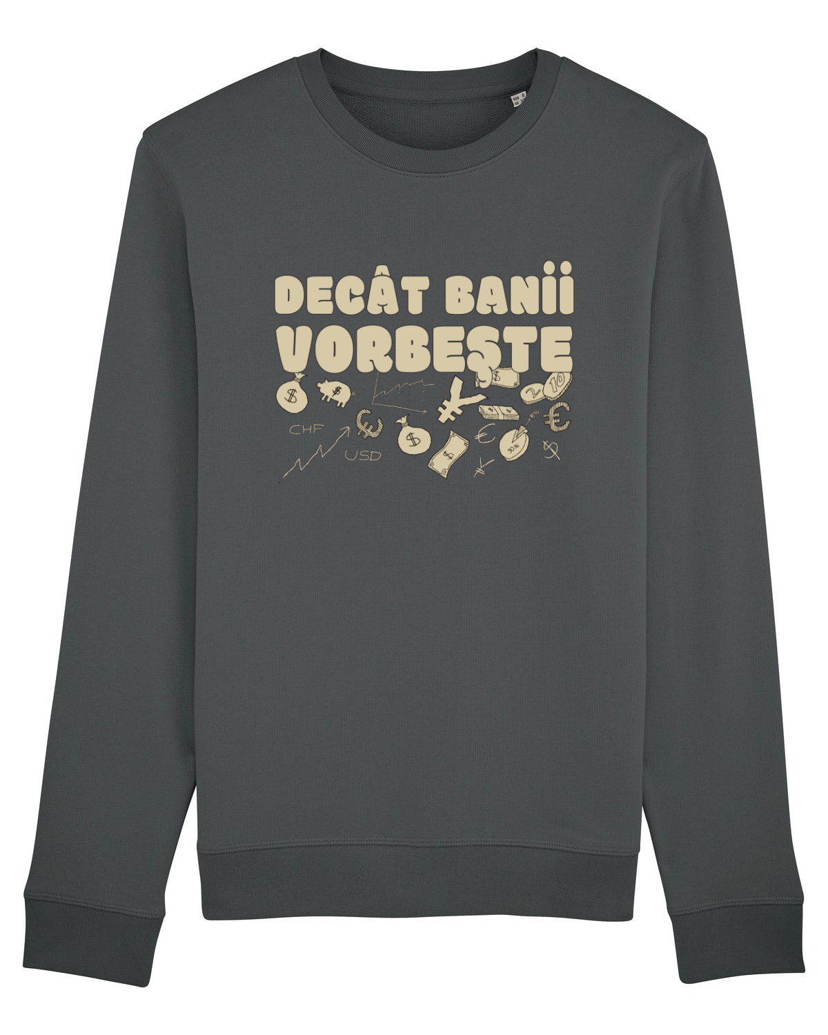 Bluză mânecă lungă Unisex Rise Anthracite