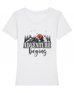 Adventure Begin Tricou mânecă scurtă guler larg fitted Damă Expresser