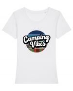 Camping Vibes Tricou mânecă scurtă guler larg fitted Damă Expresser