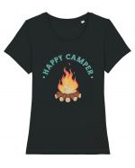 Happy Camper Tricou mânecă scurtă guler larg fitted Damă Expresser