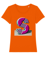 Litera S  3d - v1 Tricou mânecă scurtă guler larg fitted Damă Expresser