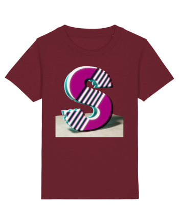 Litera S  3d - v2 (cu stralucire) Burgundy