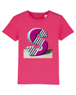 Litera S  3d - v2 (cu stralucire) Tricou mânecă scurtă  Copii Mini Creator