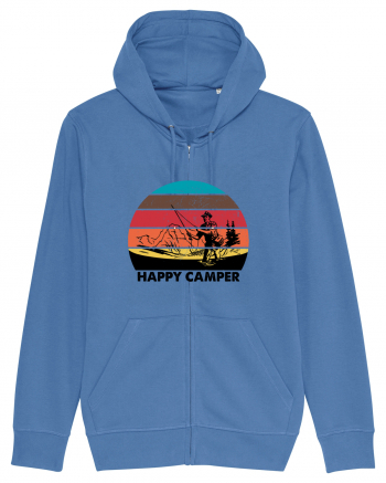 Happy Camper Retro Fishing Bright Blue