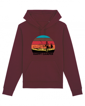 Happy Camper Retro Fishing Burgundy