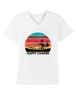 Happy Camper Retro Fishing Tricou mânecă scurtă guler V Bărbat Presenter