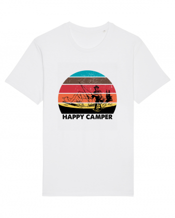 Happy Camper Retro Fishing White