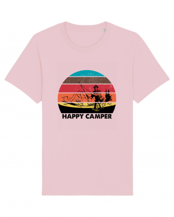 Happy Camper Retro Fishing Cotton Pink