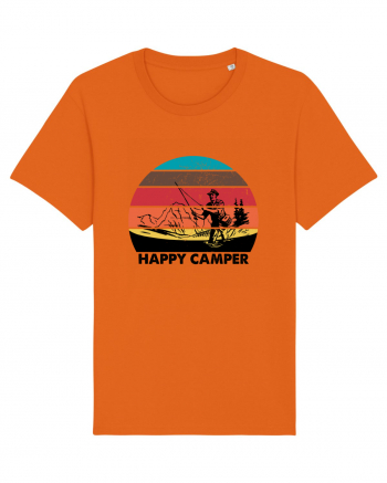 Happy Camper Retro Fishing Bright Orange
