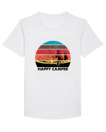 Happy Camper Retro Fishing Tricou mânecă scurtă guler larg Bărbat Skater