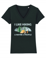 I Like Hiking & Maybe 3 People Tricou mânecă scurtă guler V Damă Evoker