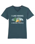 I Like Hiking & Maybe 3 People Tricou mânecă scurtă guler V Bărbat Presenter