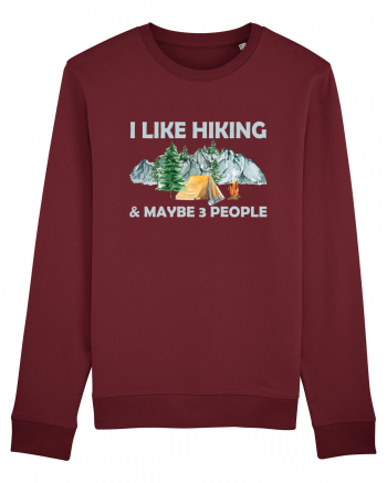 I Like Hiking & Maybe 3 People Burgundy