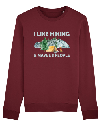 I Like Hiking & Maybe 3 People Burgundy
