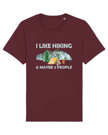 I Like Hiking & Maybe 3 People Burgundy