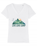 Live Love Camp Tricou mânecă scurtă guler V Damă Evoker