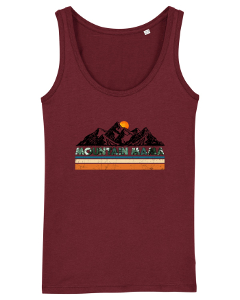 Mountain Mama Retro Sunset Burgundy