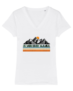 Mountain Mama Retro Sunset Tricou mânecă scurtă guler V Damă Evoker