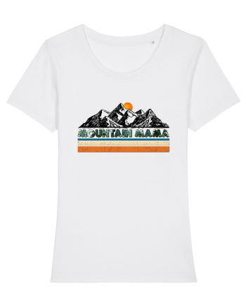 Mountain Mama Retro Sunset White