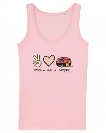 Peace Love Camping Cotton Pink
