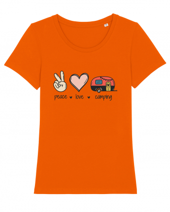 Peace Love Camping Bright Orange