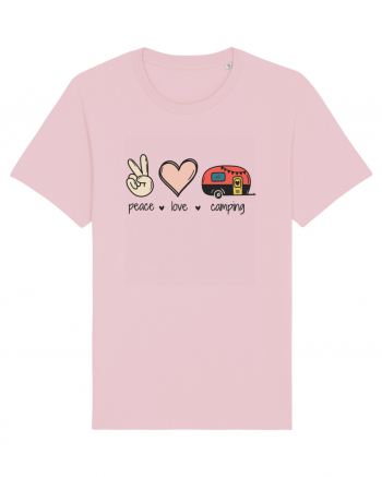 Peace Love Camping Cotton Pink