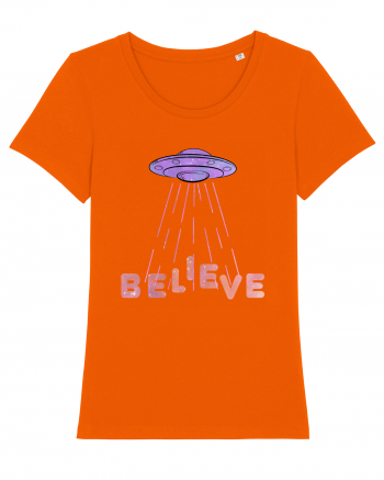 Alien Lover Ufo Believe Ufo's Day Bright Orange