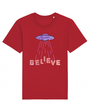 Alien Lover Ufo Believe Ufo's Day Red