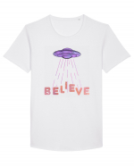 Alien Lover Ufo Believe Ufo's Day Tricou mânecă scurtă guler larg Bărbat Skater