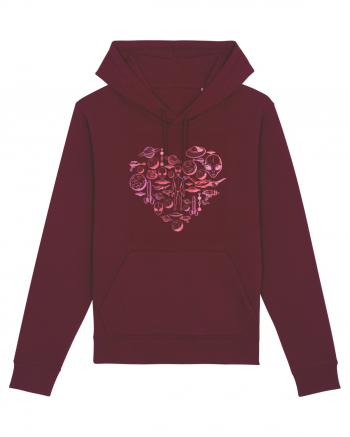 Aliens Ufo Enthusiast Lovers Heart Burgundy