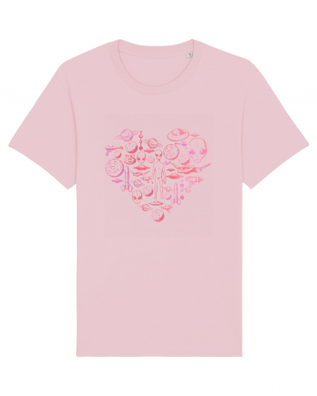 Aliens Ufo Enthusiast Lovers Heart Cotton Pink