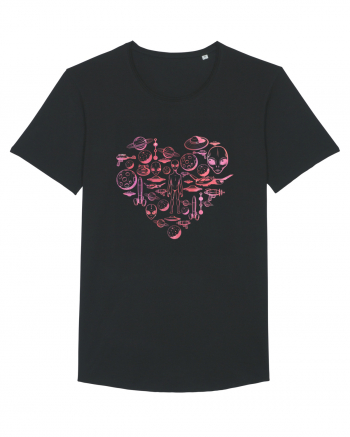 Aliens Ufo Enthusiast Lovers Heart Black