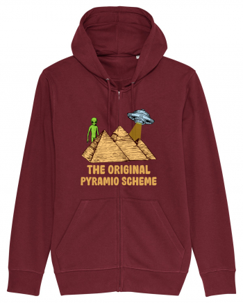 Astronaut Alien Ufo Egyptian Pyramid Burgundy