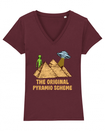 Astronaut Alien Ufo Egyptian Pyramid Burgundy