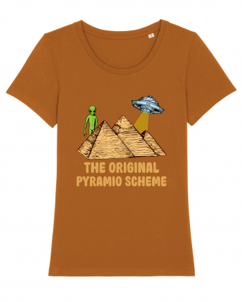 Astronaut Alien Ufo Egyptian Pyramid Roasted Orange