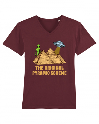 Astronaut Alien Ufo Egyptian Pyramid Burgundy