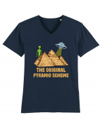 Astronaut Alien Ufo Egyptian Pyramid Tricou mânecă scurtă guler V Bărbat Presenter