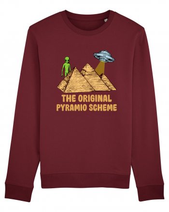 Astronaut Alien Ufo Egyptian Pyramid Burgundy