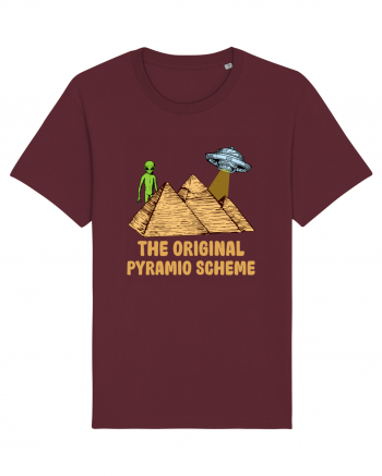 Astronaut Alien Ufo Egyptian Pyramid Burgundy