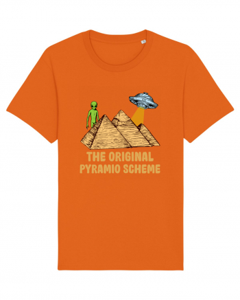 Astronaut Alien Ufo Egyptian Pyramid Bright Orange