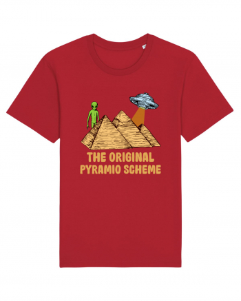 Astronaut Alien Ufo Egyptian Pyramid Red