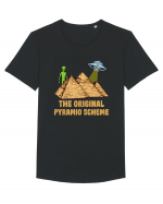 Astronaut Alien Ufo Egyptian Pyramid Tricou mânecă scurtă guler larg Bărbat Skater